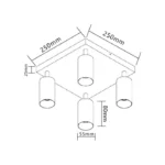 Plafondlamp GU10 LED Bardo verstelbaar x4 zwart - Afbeelding 2